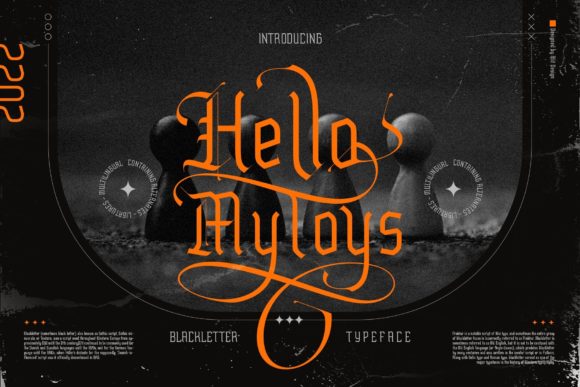 Hello Mytoys Blackletter: Modern Gothic Design